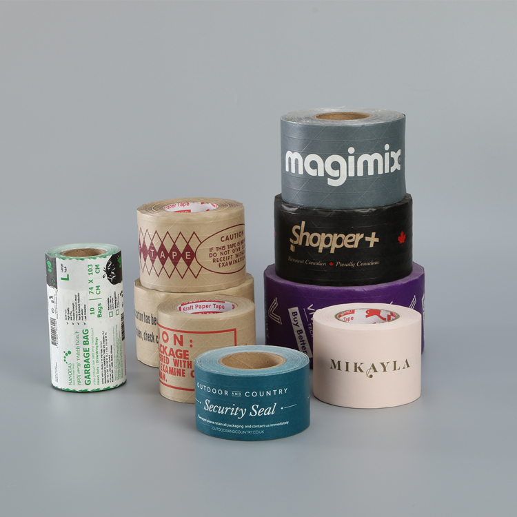 Reinforced Gummed Packaging Kraft Paper Tape custom printed tape
