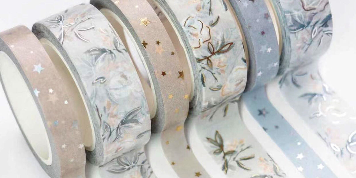 Custom Gold Foil Printed Washi Tape Roll