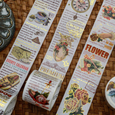 Custom Gold Foil Printed Washi Tape Roll