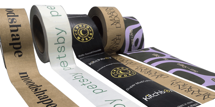 Custom Logo Printed Eco Kraft Paper Tape Roll