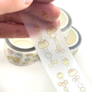 Custom Printed Kiss Cut Washi PET Tape Stickers Roll