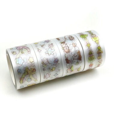 Custom Printed Kiss Cut Washi PET Tape Stickers Roll
