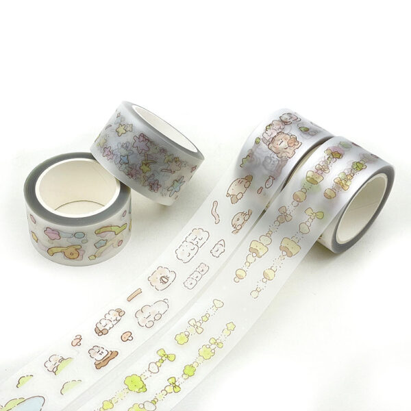 Custom Printed Kiss Cut Washi PET Tape Stickers Roll