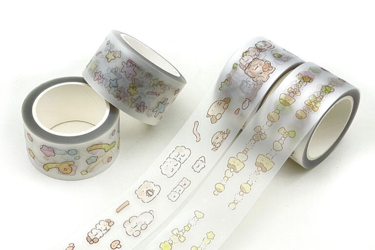 Custom Printed Washi Tape Stickers Roll with Kiss Cut PET Decorative Tap (5) Custom Printed Kiss Cut Washi PET Tape Stickers Roll