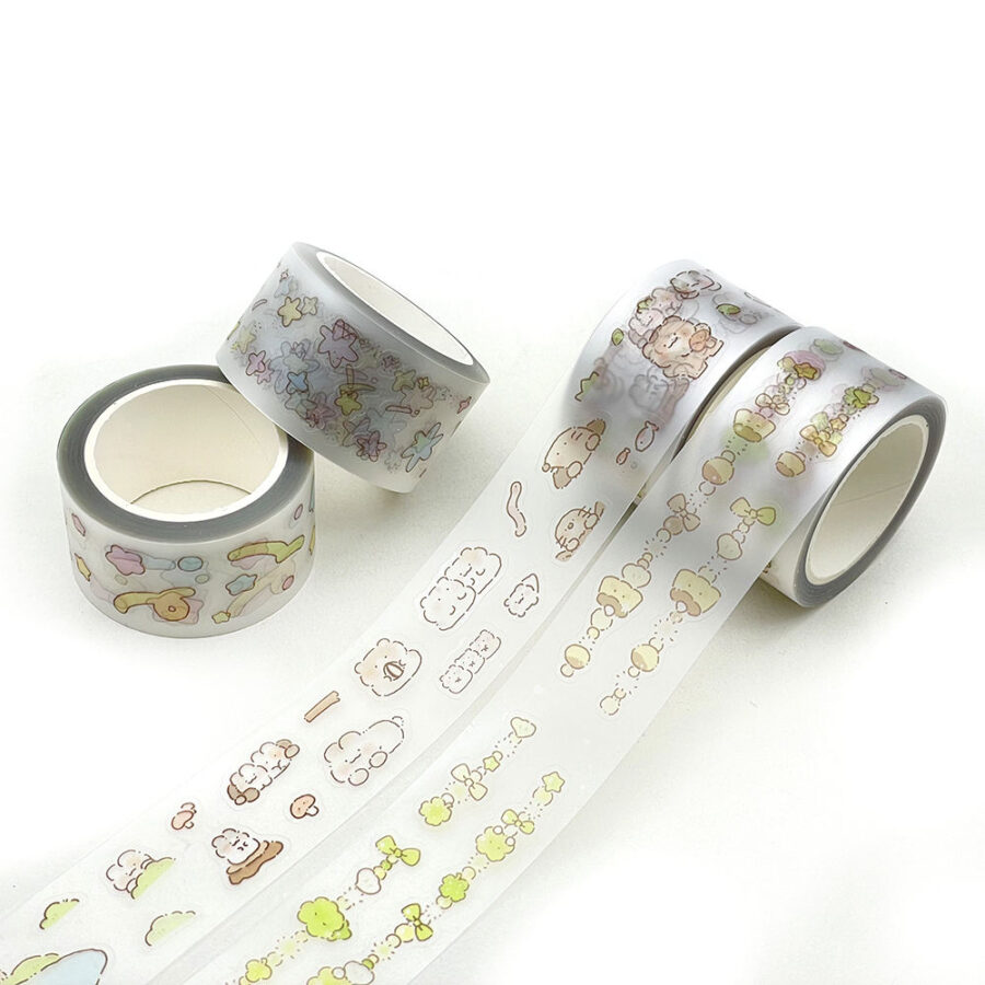 Custom Printed Kiss Cut Washi PET Tape Stickers Roll