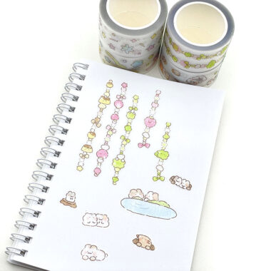 Custom Printed Kiss Cut Washi PET Tape Stickers Roll
