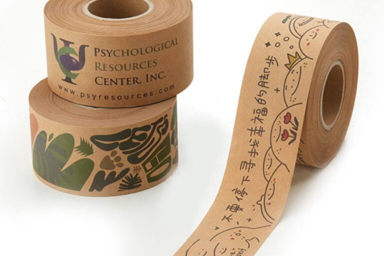 Custom Self-Adhesive Kraft Paper Tape – Eco Printed Packaging Sealing Tape Roll (3) :Custom Self Adhesive Kraft Paper Sealing Tape