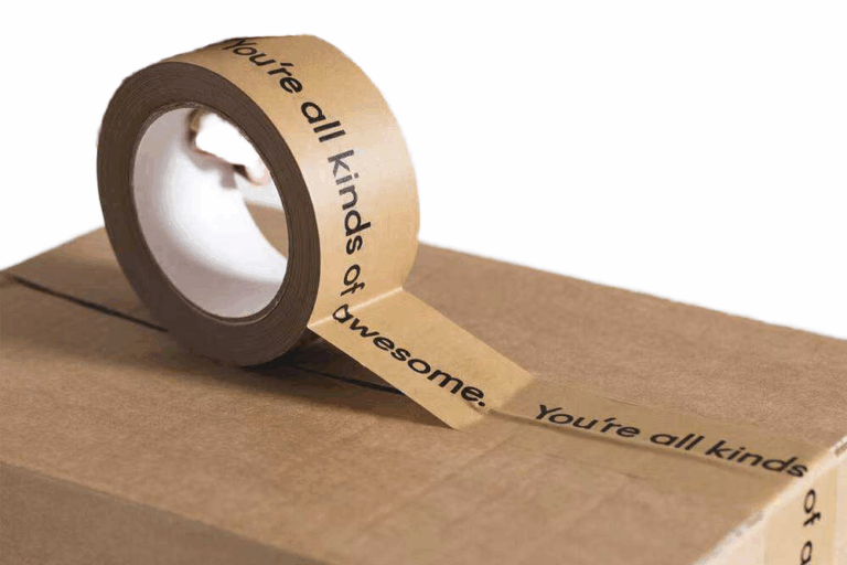 High Bond Kraft Paper Tape – Water Activated Rubber Adhesive for Bag & Carton Sealing (3) Water Activated Strong Rubber Kraft Tape Roll