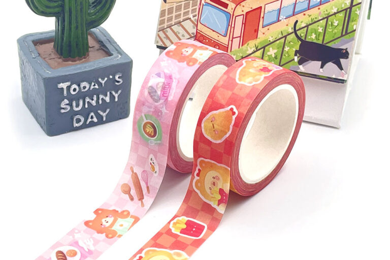Printed Decorative Washi Tape with Custom Design Personalized Adhesive Roll (5) Custom Printed Decorative Washi Adhesive Tape