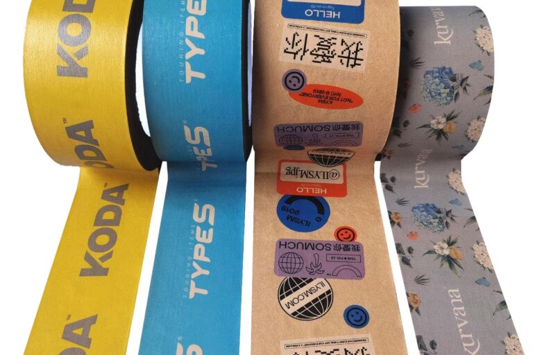 Strong Adhesive Printed Kraft Paper Tape – 20m Circle Sealing BOPP Tape Roll (4) Strong Water Activated Kraft BOPP Tape Roll 20m