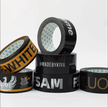 White Custom Logo BOPP Printed Packaging Tape Roll