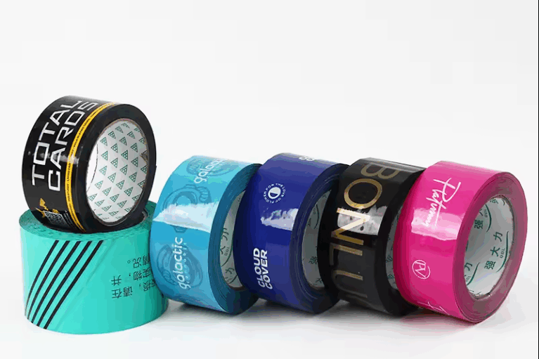 White Custom Logo BOPP Printed Packaging Tape Roll