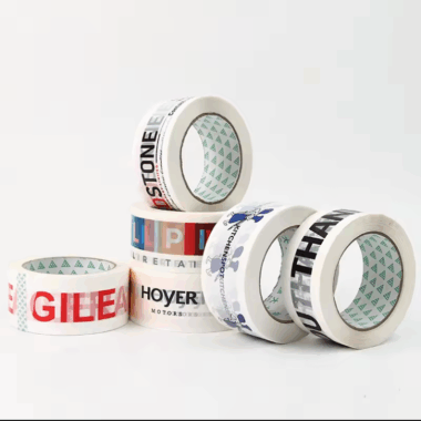 White Custom Logo BOPP Printed Packaging Tape Roll