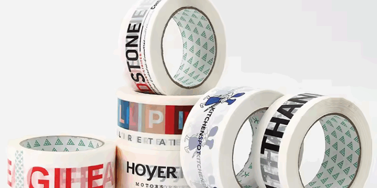 White Custom Logo BOPP Printed Packaging Tape Roll