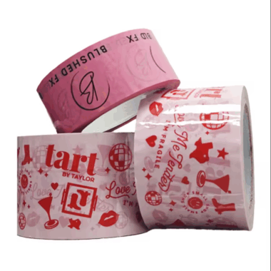 White Custom Logo BOPP Printed Packaging Tape Roll